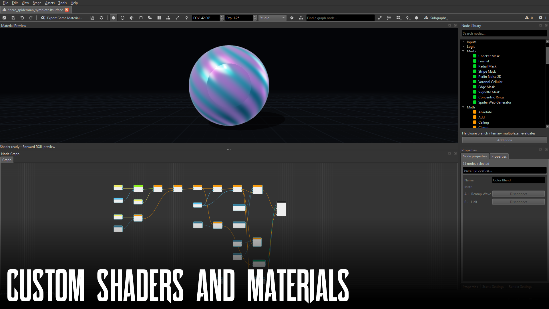 Surface shader graph and material preview