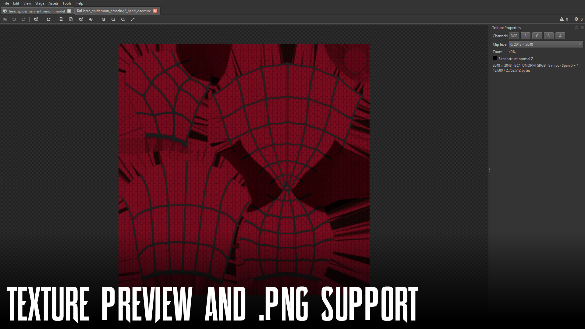 Texture inspector and mipmap preview