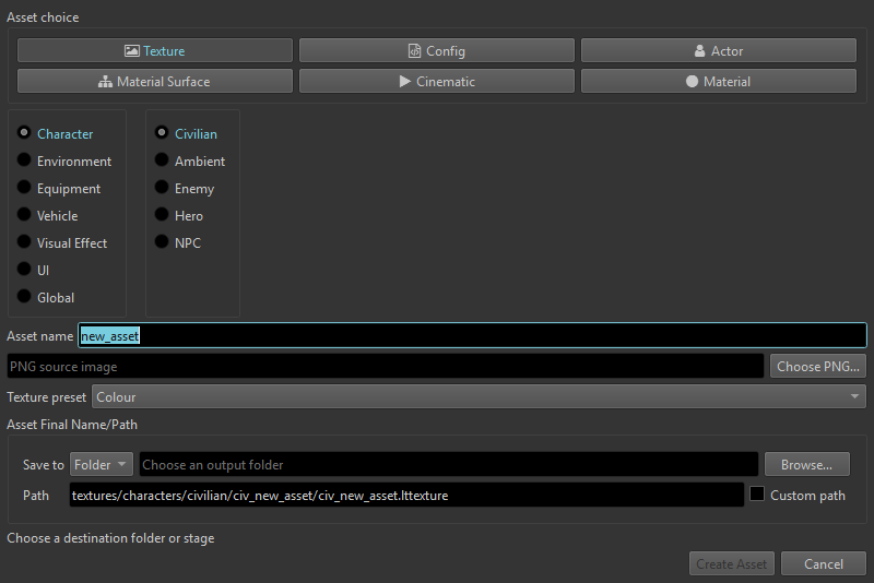 Luna Tools Asset Wizard